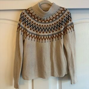 J.Crew cream & brown sweater | Size M